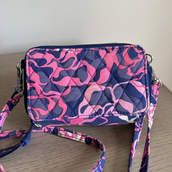 Vera Bradley All in One Crossbody wallet pink and purple - Picture 3 of 8